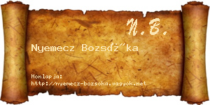 Nyemecz Bozsóka névjegykártya